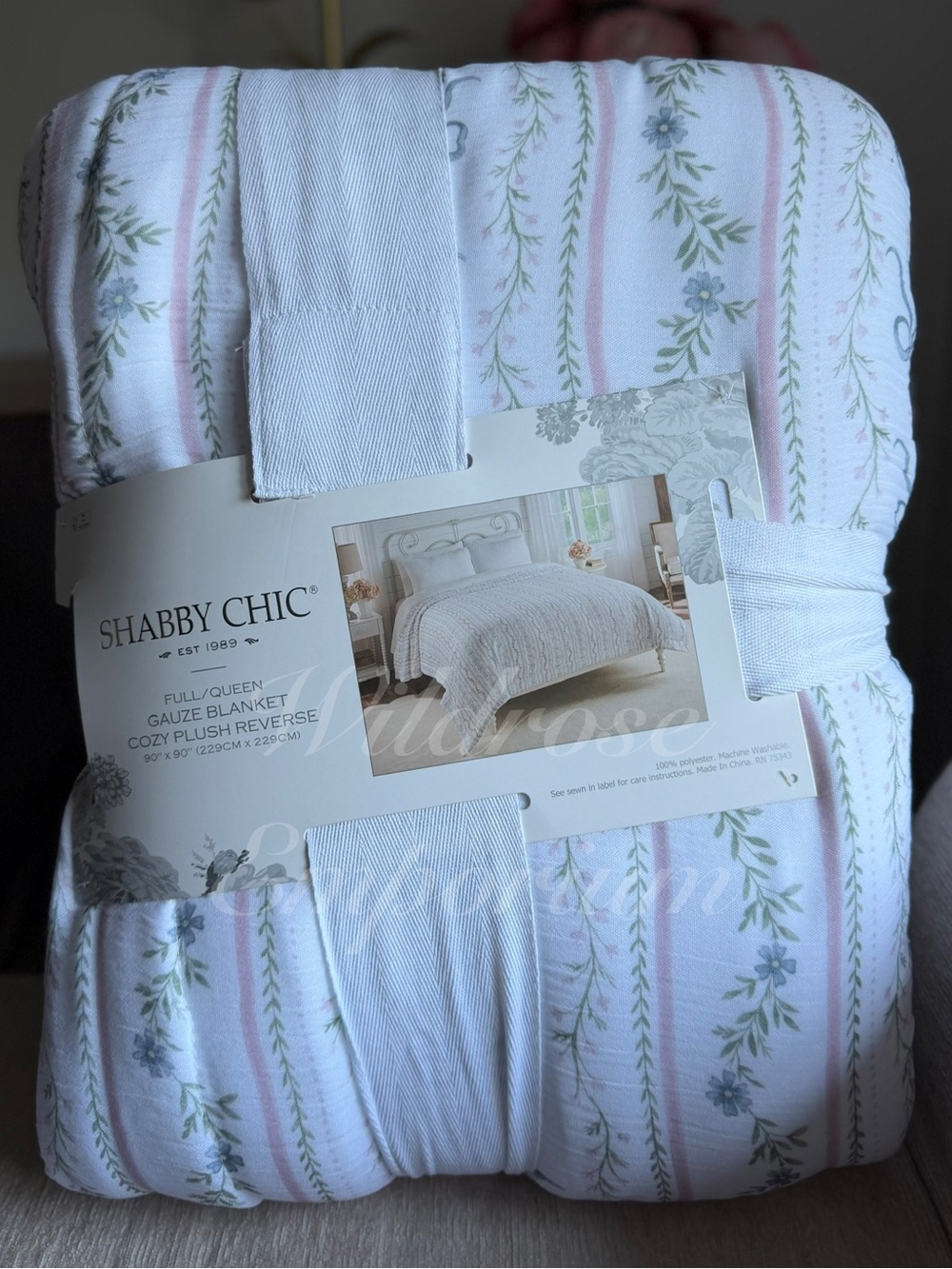 FARMHOUSE RACHEL ASHWELL SHABBY CHIC FLOWER GARDEN BLWS WHIMSICAL THROW BLANKET